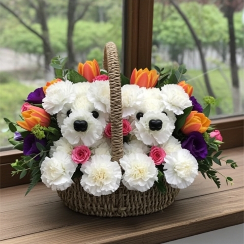 DOGS IN BASKET
