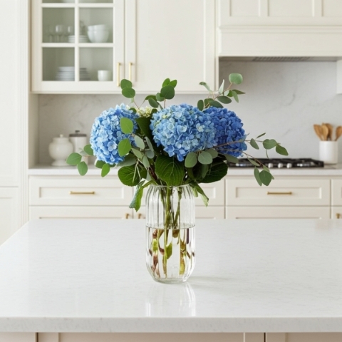 Vase of Hydrangeas